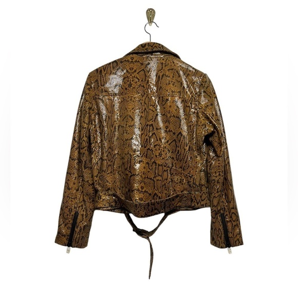 NWT NOTES DU NORD Mercy Snake-Embossed Leather Jacket Multi - Picture 11 of 13